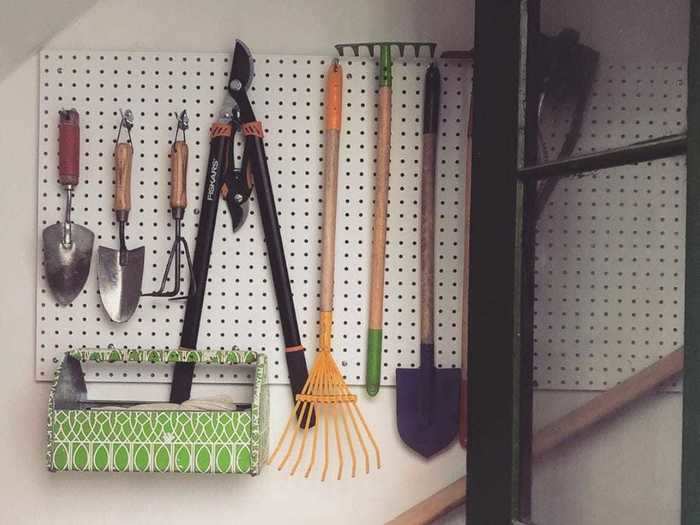 3. Pegboards, for a place to hang everything