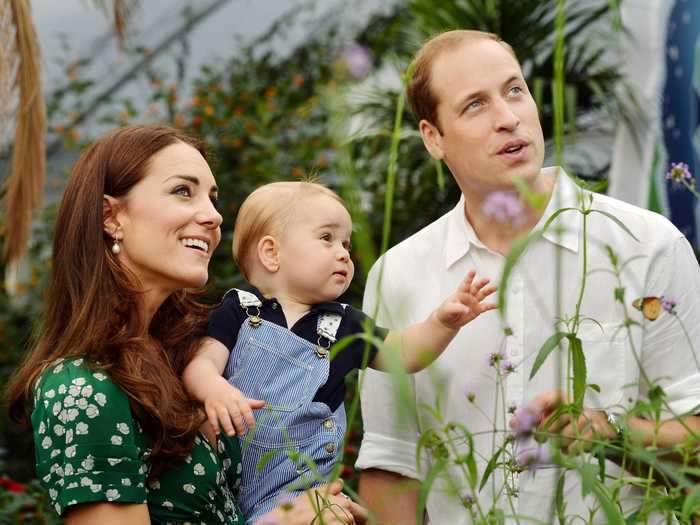 2014: As the first born child of the Duke of Cambridge, George is third in line to the British throne. However, the high royal ranking doesn