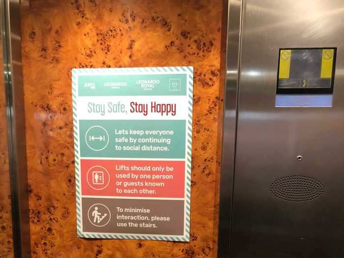 More "Stay Safe Stay Happy" signs.