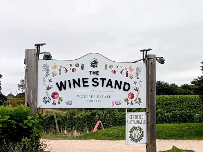 The drive-thru can be found at the Wölffer Estate Wine Stand in Sagaponack, New York. It