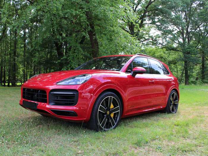 My 2021 Porsche Cayenne GTS tester wore a glorious Carmine Red paint job, a $3,150 extra. The SUV started at $107,300, but a long list of options raised the sticker to $167,070.