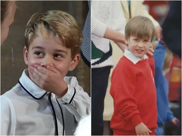 Age 5: However, there are some notable differences between the father and son. By the time William reached the age of 5, his hair appeared longer and slightly darker than George