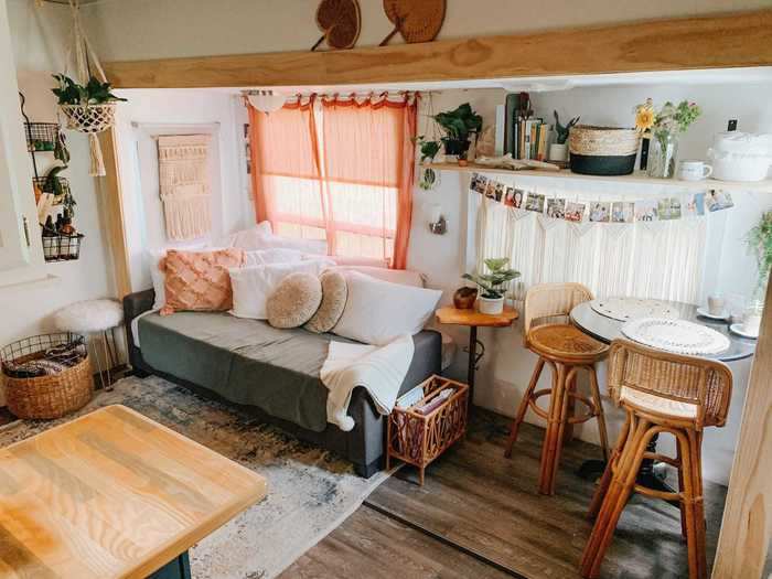 Inside the RV, the Herndons have multiple distinct rooms that make up their home.