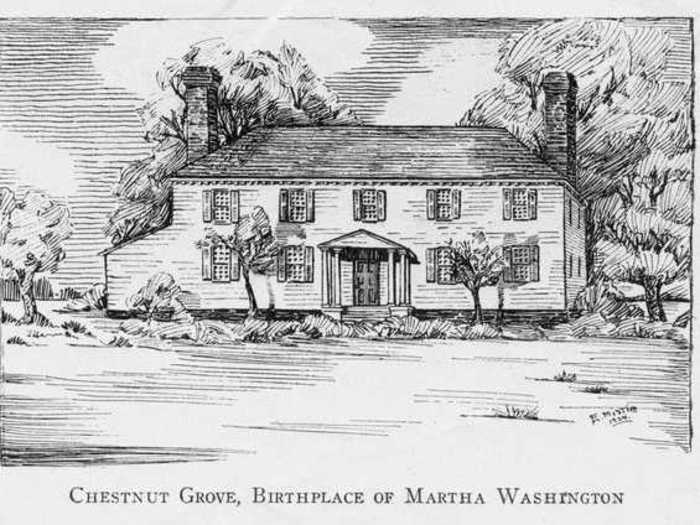 Martha Dandridge Custis Washington was born on a plantation called Chestnut Grove in New Kent County, Virginia.