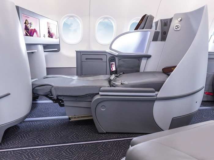 The business class seats in A321neo can recline into fully-flat beds, and each will have a 16-inch high-definition in-seat TV to access in-flight entertainment.