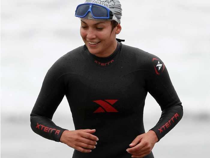 In 2008, she completed the Nautica Malibu Triathlon in two hours, 23 minutes, and 28 seconds.