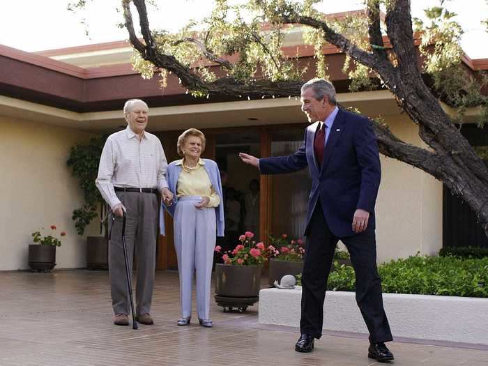 Gerald and Betty Ford retired to their Thunderbird Country Club house in Rancho Mirage, California.