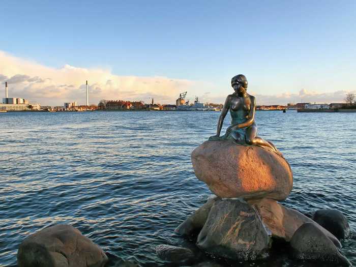 More of a seaside attraction than a roadside one, the Little Mermaid statue in Copenhagen is one of the city