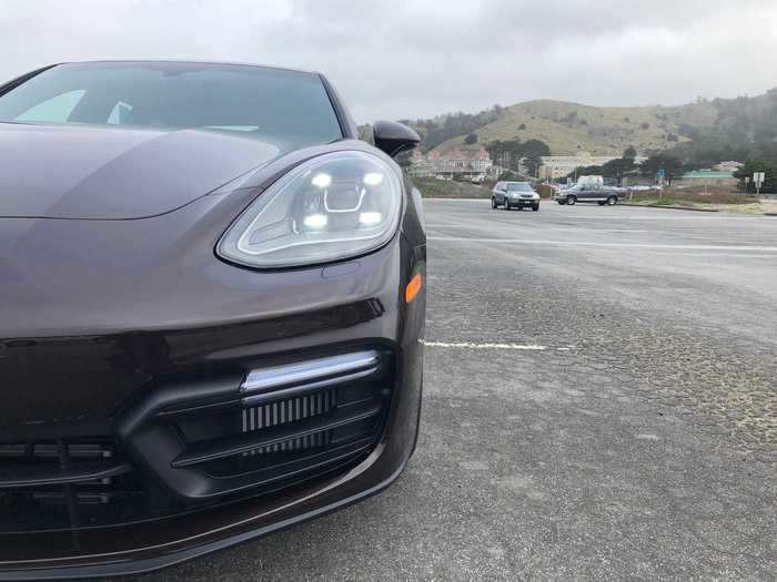 The headlamps, with their four-point running-light feature, are a cool upgrade to the familiar Porsche bug-eyes fascia.