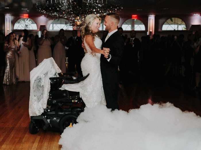 The couple shared a first dance at the reception as well.