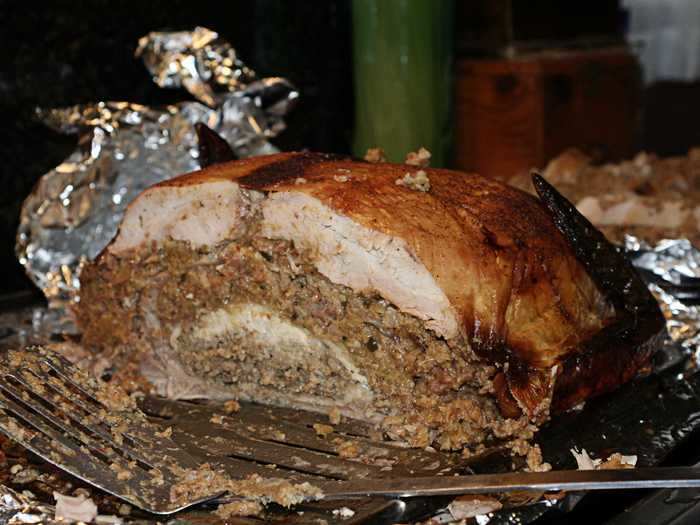 Perhaps the king of all food hybrids, the turducken combines a turkey, chicken, and a duck for your Thanksgiving feast.