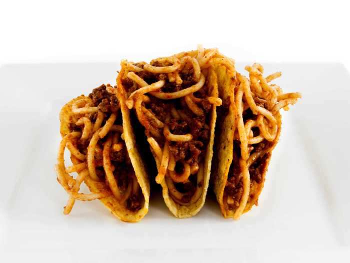 Spaghetti tacos are a food-hybrid favorite.