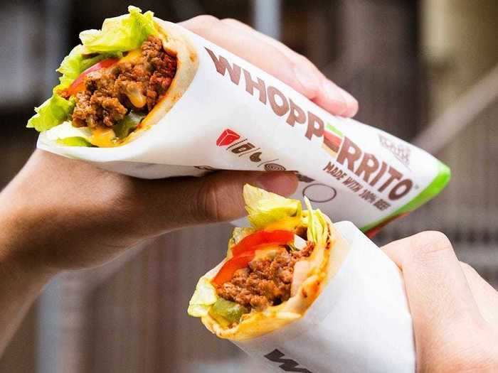 Another strange fast-food combination was the Whopperito from Burger King.