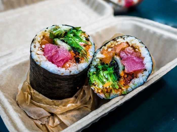 This sushi burrito takes the Japanese dish to the next level.