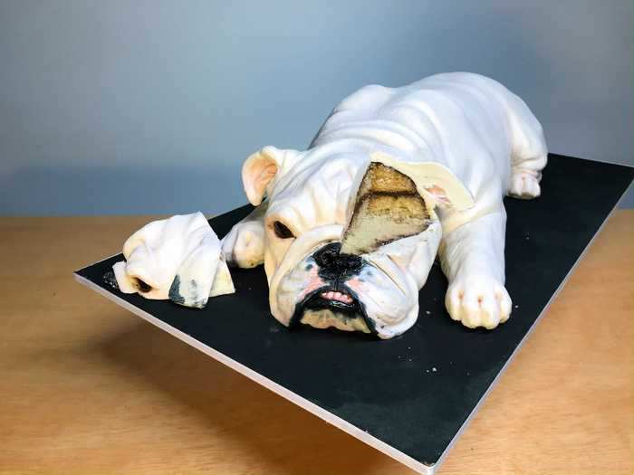 She says she rarely makes the same cake twice, and that the most frequent order she gets from clients is to make cakes that resemble their dogs.