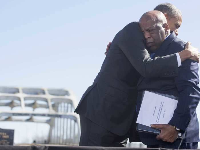 Lewis returned to the bridge in 2015 to cross it with then-President Barack Obama.