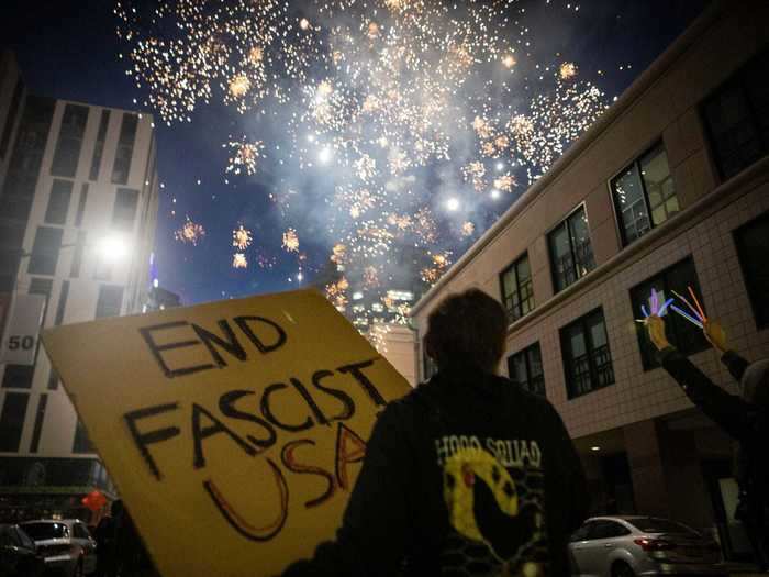 Police in Oakland, California said a peaceful protest devolved into chaos as protesters set fire to a courthouse, damaged a police station, and assaulted officers.