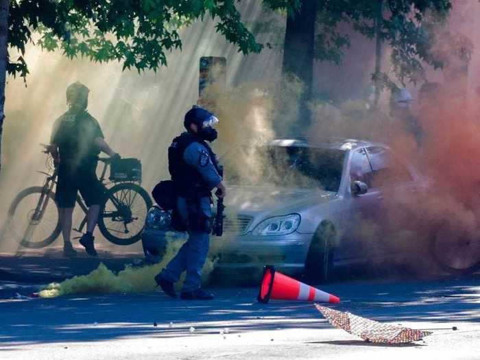 In Seattle, police declared the protests as riots, saying they witnessed rocks, bottles, and fireworks being launched among the crowds.