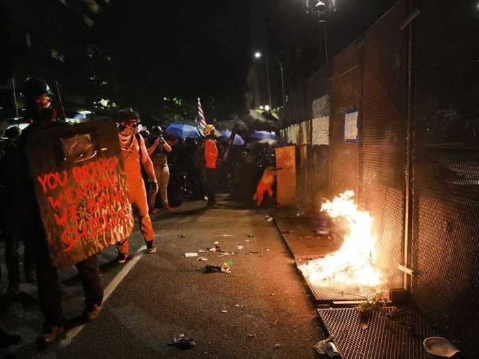 On Friday, protestors in Portland, Oregon, took to the streets hours after a US judge denied a state request to restrict federal agents