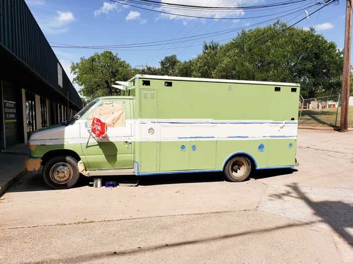 Then he decided on a style. Inspired by old Chevy Suburbans, Talley went with a vintage green with a white pinstripe.