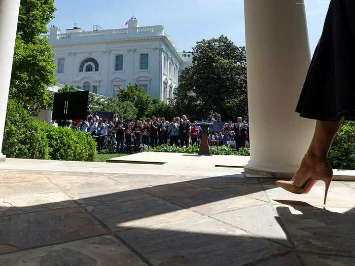 Her office released a 241-page report on the history of the White House grounds and their plans to update them.