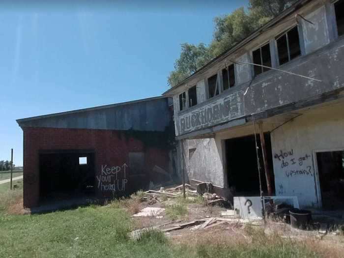 IOWA: A cemetery, creamery, and church — all abandoned and graffitied — are what remain of Buckhorn.