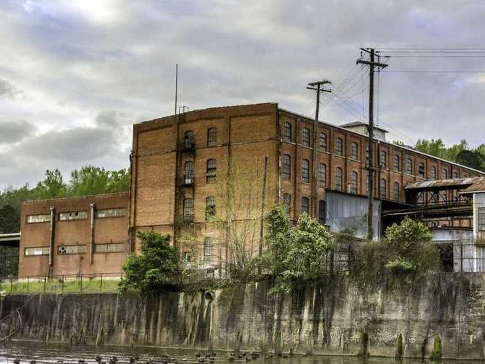 ALABAMA: The town of Prattville still exists today, but many of the old factories and mills in the area are abandoned and full of rusty, silent machinery.