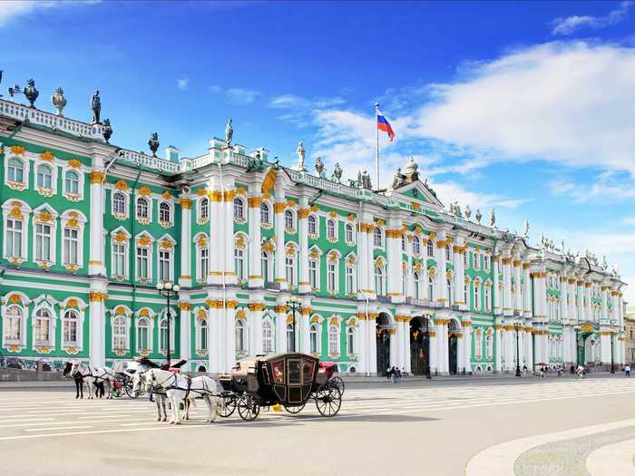 The Winter Palace in Saint Petersburg, Russia, was home to Czar Nicholas II and his family prior to their executions.