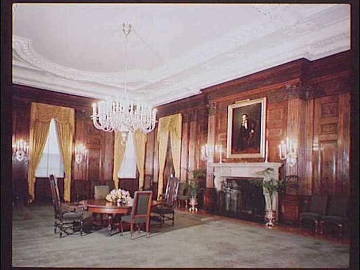 The design stayed more or less the same until the entire White House was renovated under Truman in 1952.