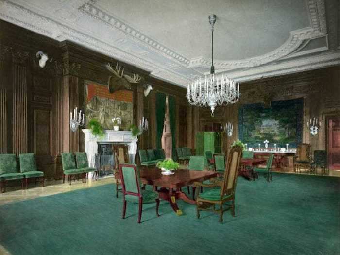 The State Dining Room was green during Theodore Roosevelt