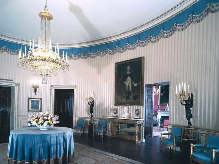 In 1963, The Blue Room displayed various antiques and paintings.