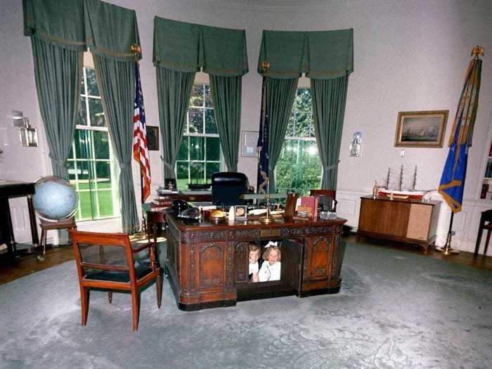 First Lady Jacqueline Kennedy had the Resolute Desk restored in 1963.