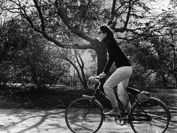 Back in New York City in 1970, Kennedy kept her adventurous spirit alive while biking through Central Park. She also worked as a magazine editor in the city.