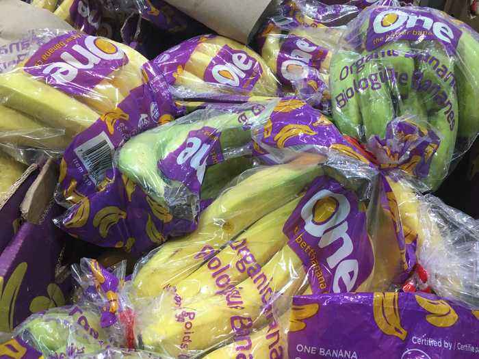 A bunch of organic bananas costs less than $2 at Costco.