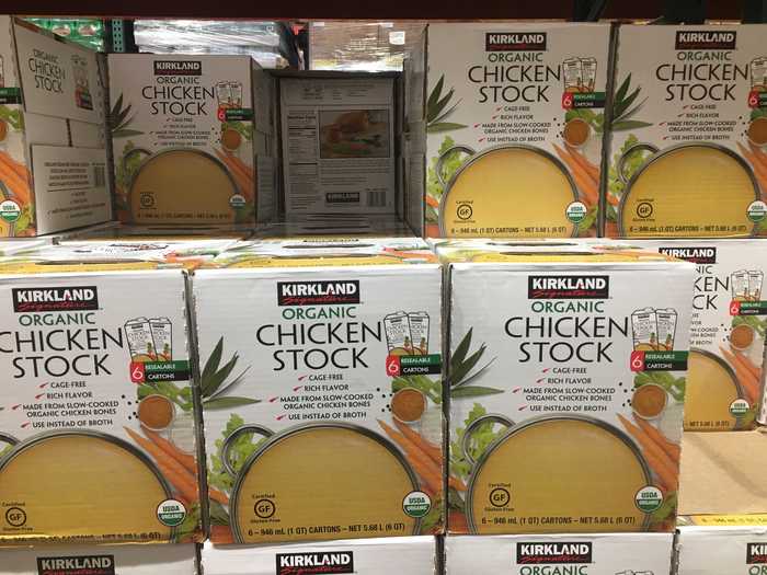 These resealable cartons of organic chicken stock can be used to make soup, sauces, and more.