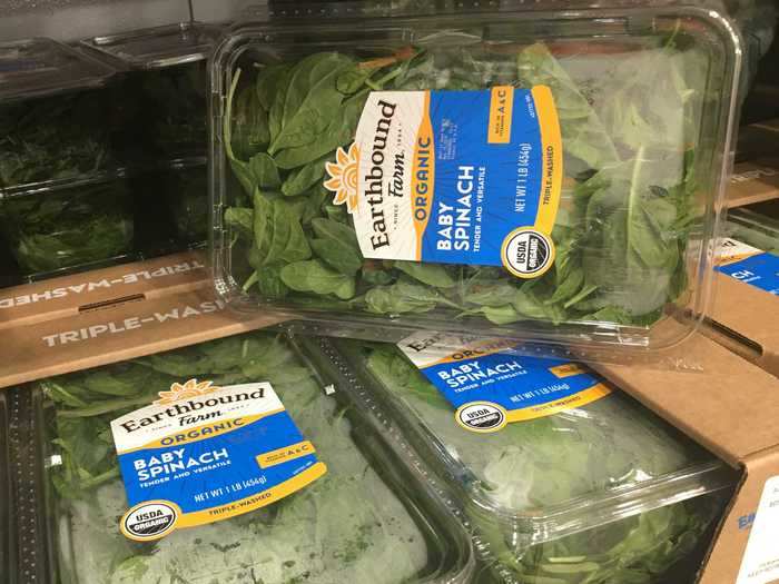 This 1-pound container of organic baby spinach costs less than $4.