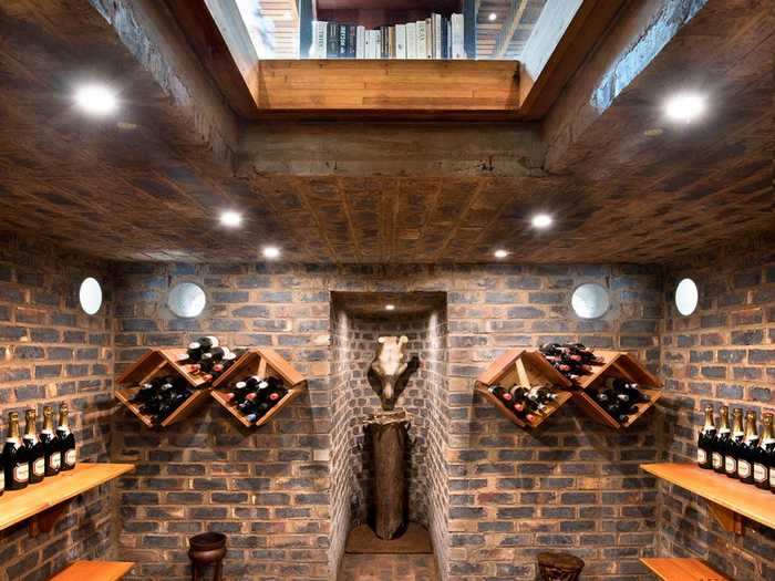 Downstairs, a cellar keeps wine and cured meats cool.