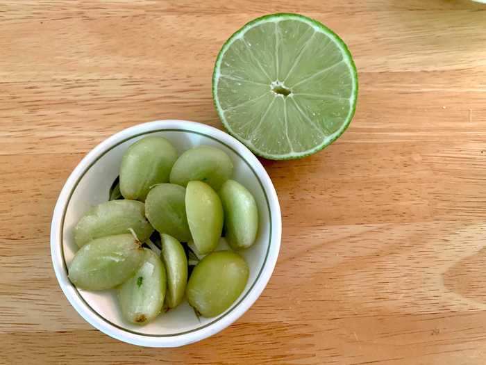 I squeezed some lime over the frozen grapes and was definitely impressed. I could really taste it this time around.