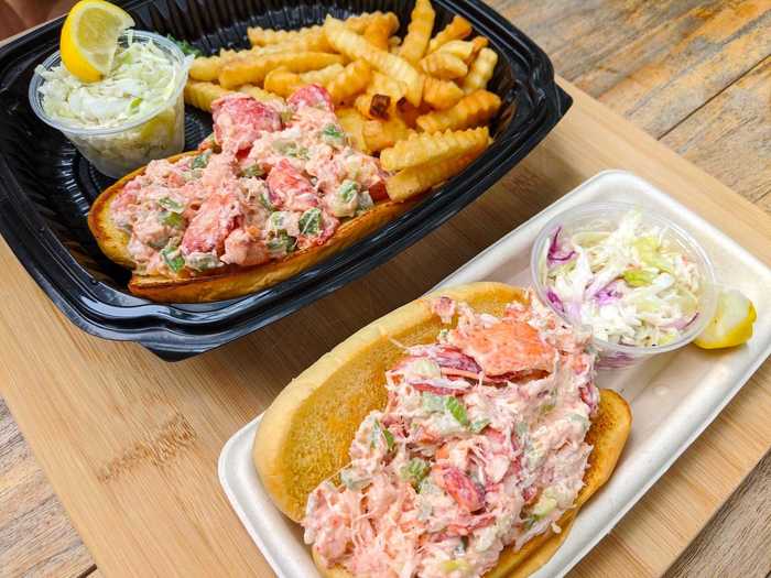 The coleslaw at Lobster Roll was monotone: At Clam Bar, the coleslaw had purple cabbage and shredded carrot mixed in.