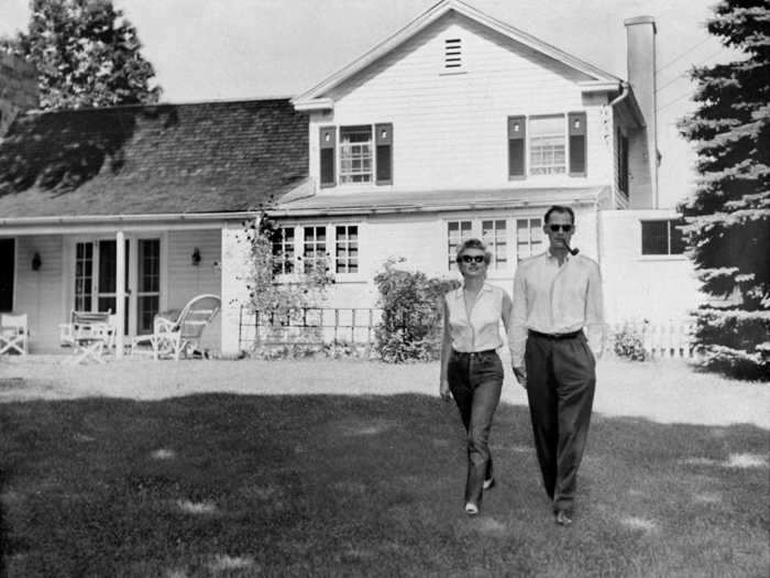 Marilyn Monroe lived in several homes throughout her life, including this one in Connecticut with her third husband, Arthur Miller.