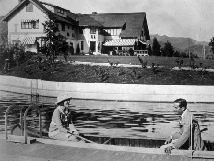 The estate even had a small creek with a canoe for Pickford and Fairbanks.