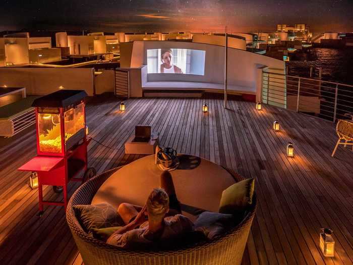The massive roof deck is ideal for doing yoga, watching the sunset over the Indian Ocean, or for having candlelit dinners and movie screenings.