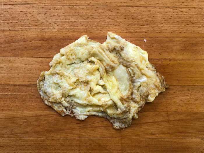 Letting the butter turn brown in the pan affected the color of the eggs more than the taste of them.