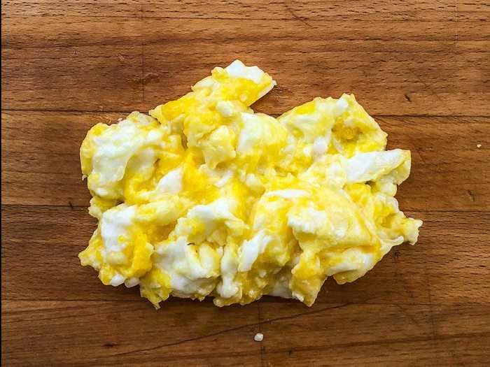 Scrambling the egg in the pan instead of in a bowl beforehand made for a less cohesive dish.