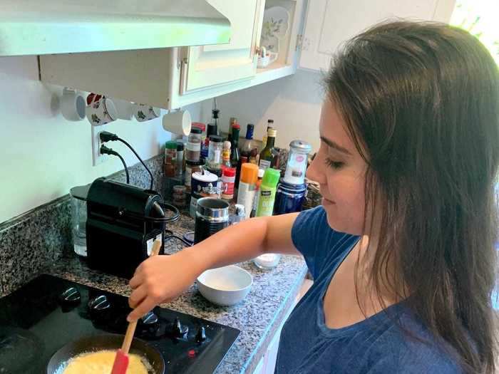 After I worked out the kinks in the experiment, I decided to try making scrambled eggs with the frother as well.