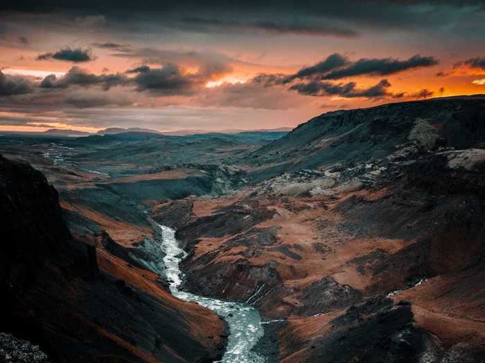 "The first sunset during my Iceland trip" by Filippo Bellisola