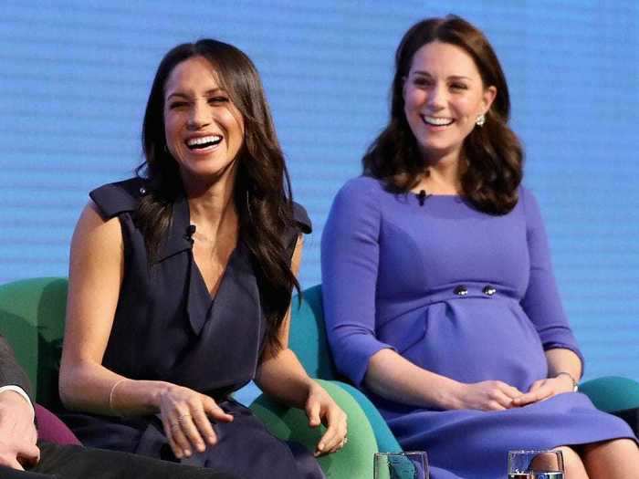 Markle was pictured laughing alongside her future in-laws at the event in February 2018, three months before her royal wedding.