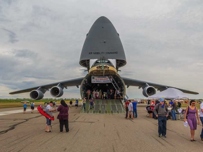 The C-5 Galaxy, much like the Antonov planes, has one of the greatest carrying capacities out of the Air Force