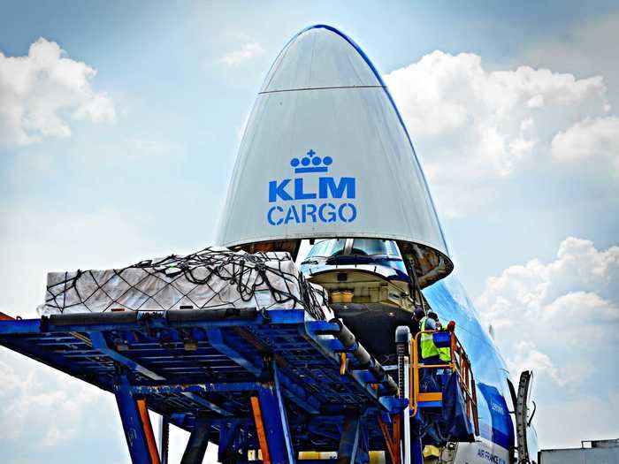 The larger opening allows oversized items – such as a wind turbine, for example – to slide easily into the fuselage without having to be disassembled.