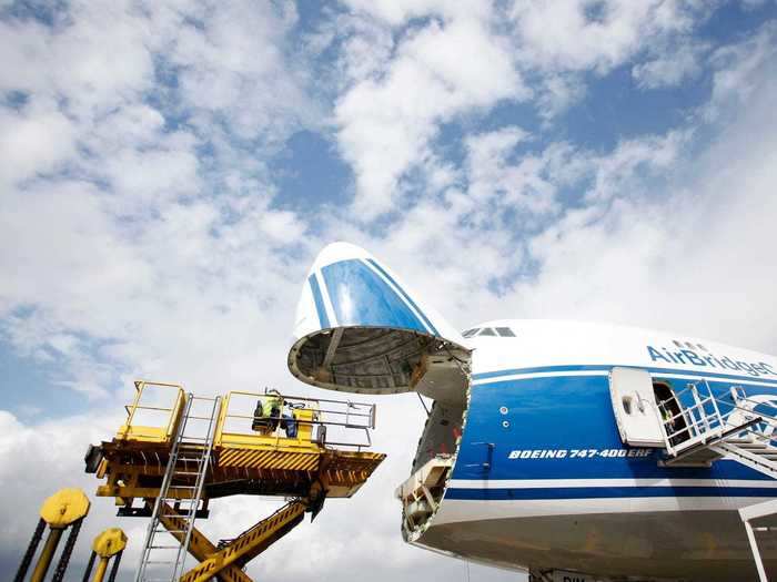 But cargo capacity aside, the Boeing 747 has one feature that very few rivals can offer: a nose loading door.